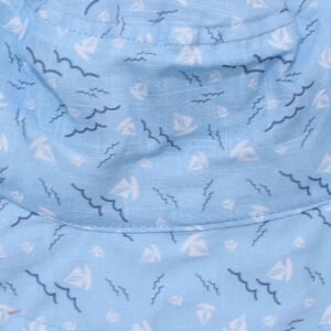 Erkek Çocuk Mavi Yelken Baskılı Fötr Şapka 4-8 Yaş