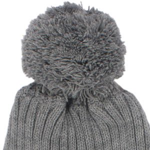 Erkek Çocuk Mavi Gri Ponponlu Triko Bere 1-4 Yaş