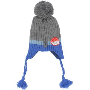 Erkek Çocuk Mavi Gri Ponponlu Triko Bere 1-4 Yaş