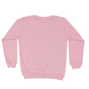 Kız Çocuk Pudra Love Gülücük Baskılı Tek Üst Sweat