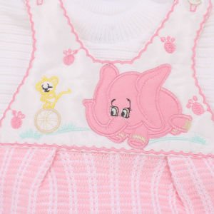 Fil Desenli Triko 3 lü Kız Bebek Takım