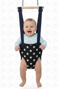 Siyah Beyaz Yıldız Desenli Hoppala Salıncak