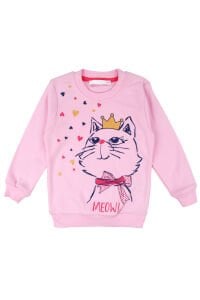 Kız Bebek Pembe Laci Kedi Baskılı 2'li Takım