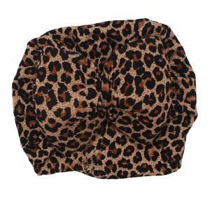 Leopar Desenli Kız Bebek Bone