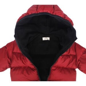 Unisex Bordo Kapşonlu Şişme Mont