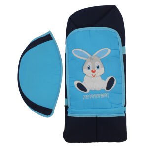 Unisex Lacivert Turkuaz 4'lü Tavşan Taşıma Çanta Seti