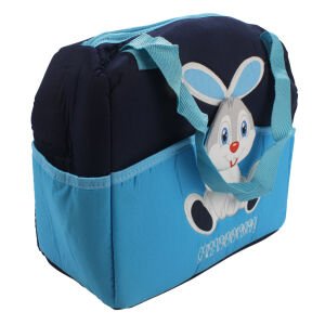 Unisex Lacivert Turkuaz 4'lü Tavşan Taşıma Çanta Seti