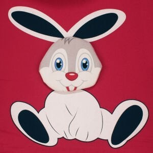 Unisex Kırmızı Laci Tavşan Bebek Taşıma Portbebe Anakucağı