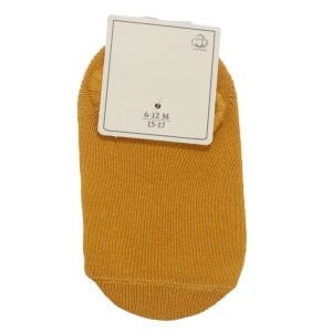 Unisex Düz Hardal Patik Çorap 6-12 Ay