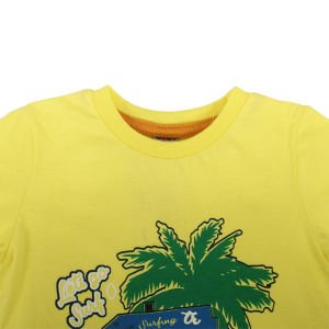 Erkek Çocuk Sarı Laci Summer Time Yazılı Tabela Baskılı Şortlu 2'li Takım