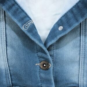 Kız Çocuk Mavi Kot Arkası Tavşan Baskılı Ceket