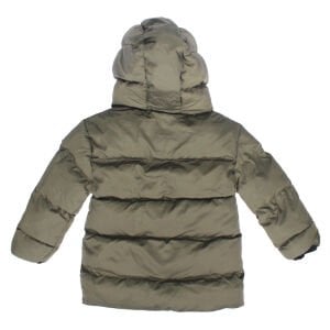Unisex Haki Kapşonlu Şişme Mont