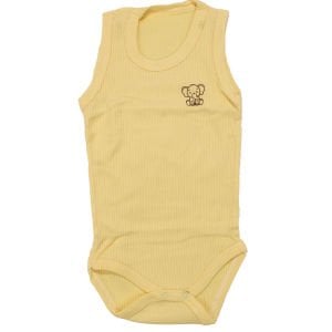 Unisex Sarı Raporlı Fil Baskılı Askılı Zıbın