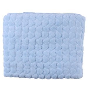 Mavi Kalp Kabartmalı Kalın Peluş Battaniye 100*120 cm