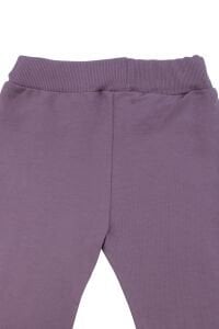 Kız Çocuk Mor Siyah Puantiyeli Kolları Fırfırlı İkili Takım