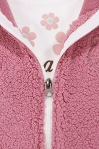 Kız Çocuk Pembe Welsoft Hırkalı Ekru Badili Üçlü Lüks Takım