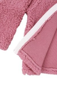 Kız Çocuk Pembe Welsoft Hırkalı Ekru Badili Üçlü Lüks Takım