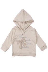 Kız Bebek Bej Kapitoneli Fırfırlı Yelekli Kapşonlu Badili Üçlü Lüks Takım