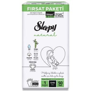 Sleepy Natural Fırsat Paketi Bebek Bezi 1 Numara Newborn 50 Adet