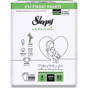 Sleepy Natural Fırsat Paketi Bebek Bezi 4 Maxi Numara 82 Adet