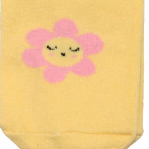 Kız Çocuk Sarı Pembe Papatyalı Patik Çorap