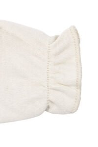 Kız Bebek Ekru Fisto Yakalı Pudra Triko Salopet Tulum Takım