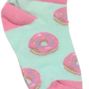 Kız Bebek Pembe Turkuvaz Donut Desenli Kısa Çorap 3-4 Yaş