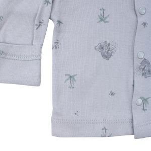 Unisex Gri Koala Desenli Organik Üçlü Pijama Takımı