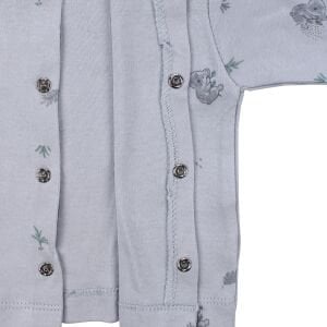 Unisex Gri Koala Desenli Organik Üçlü Pijama Takımı