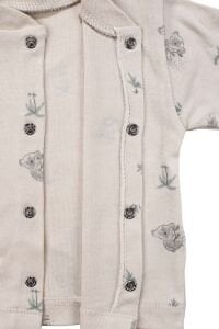 Unisex Bej Koala Desenli Organik Üçlü Pijama Takımı