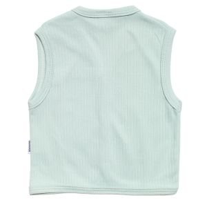 Unisex Yeşil Kedi Baskılı Penye Yelek