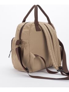 Lüks Bej Kahve Fermuarlı Cepli Tavşan Aksesuarlı Anne Bebek Sırt Çantası