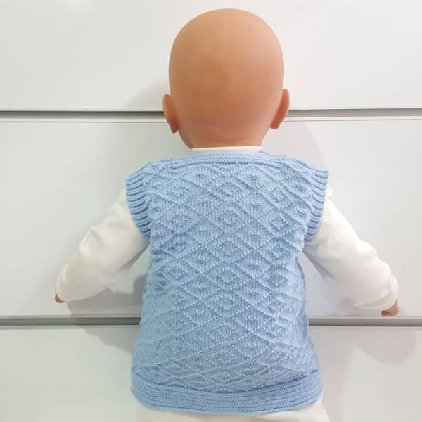 Triko Mavi Erkek Bebek Yelek 3-6 AY