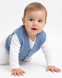 Triko Mavi Erkek Bebek Yelek