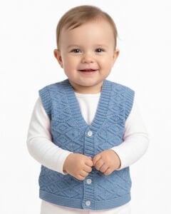 Triko Mavi Erkek Bebek Yelek