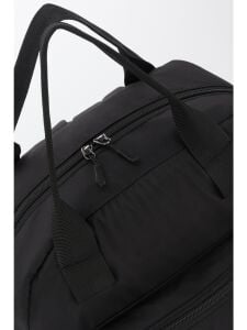 Lüks Siyah Fermuarlı Cepli Tavşan Aksesuarlı Anne Bebek Sırt Çantası