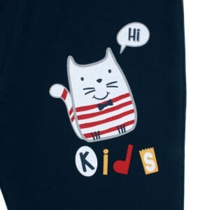 Erkek Çocuk Sarı Laci Papyonlu Kedi Baskılı 2'li Takım