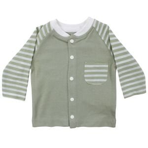 Unisex Yeşil Ekru Çizgili Cepli 2'li Takım