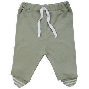 Unisex Yeşil Ekru Çizgili Cepli 2'li Takım