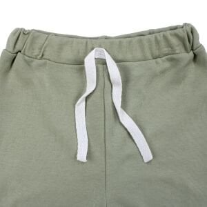 Unisex Yeşil Ekru Çizgili Cepli 2'li Takım