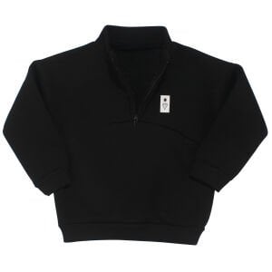 Erkek Çocuk Siyah Fermuarlı Yakalı Üç İp İkili Takım