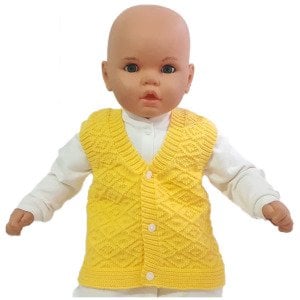 Triko Sarı Bebek Yelek 3-6 AY