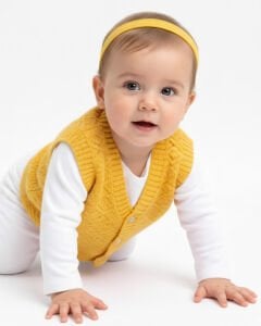 Triko Sarı Bebek Yelek