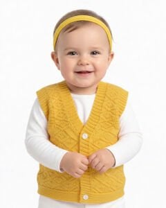 Triko Sarı Bebek Yelek