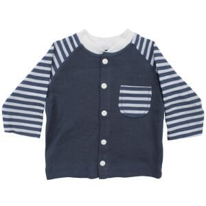 Unisex Lacivert Ekru Çizgili Cepli 2'li Takım