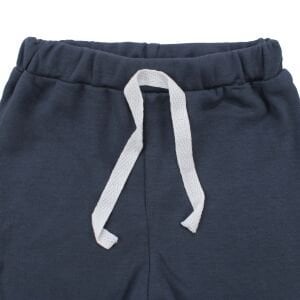 Unisex Lacivert Ekru Çizgili Cepli 2'li Takım