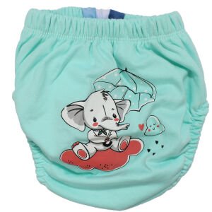 Unisex Su Yeşili Filli Baskılı Alıştırma Külodu
