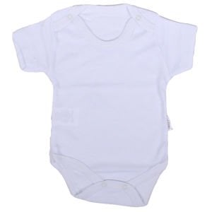 Unisex Beyaz Kısa Kollu Body Zıbın
