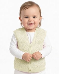 Triko Krem Bebek Yelek