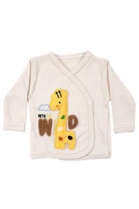 Unisex Ekru Kahve Zürafalı 5’li Hastane Çıkış Seti